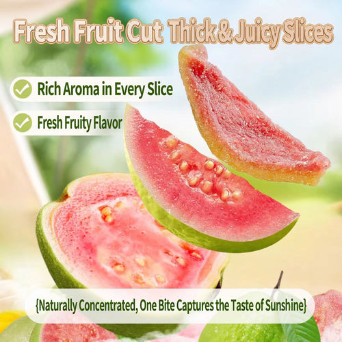 Soft and chewy red guava slices for mindful snacking